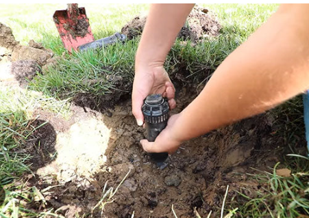 Homeowner's photo of the broken sprinkler head